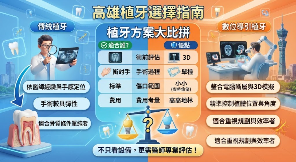高雄植牙怎麼選?傳統植牙 vs 數位導引植牙完整比較